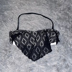 Black & white handkerchief style bikini top